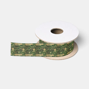 Green and Gold Seven Principles Satin Ribbon