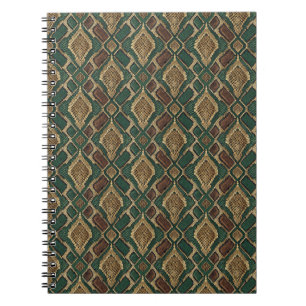 Green and Gold Snake Skin Pattern - Animal Print Notebook