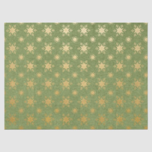 Green and Gold Snowflake Holiday Tissue Paper