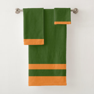 Green And Gold Sport Team Colours Bath Towel Set