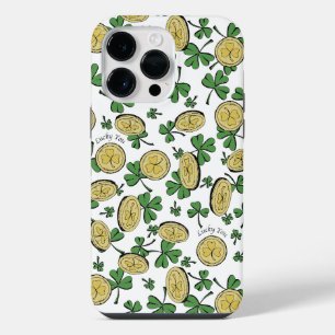 Green and Gold St Patrick's Lucky You Shamrock iPhone 14 Pro Max Case