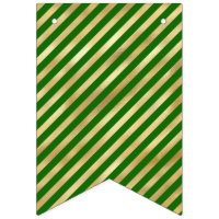 Green and Gold Stripe Bunting Flags