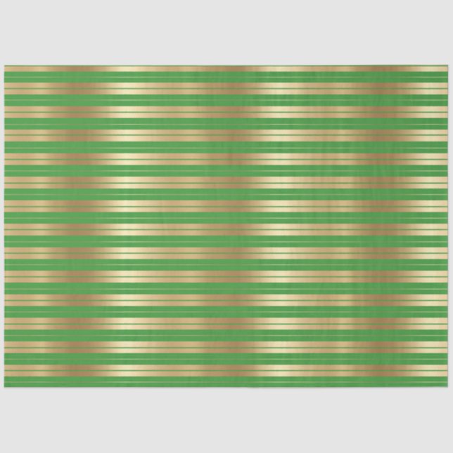 Green and Gold Stripe Series Design 6 Tissue Paper (Front)