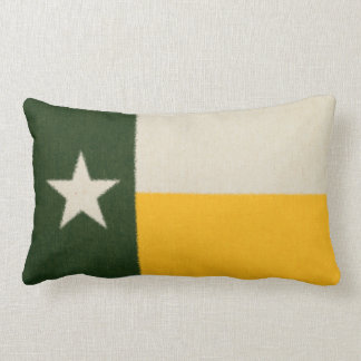Green and Gold Texas Flag Fabric Lumbar Cushion