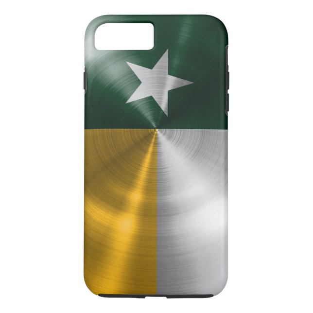 Green and Gold Texas Flag Radial Brushed Case-Mate iPhone Case (Back)