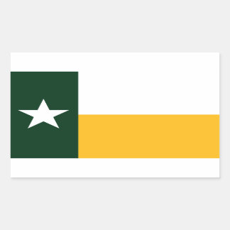 Green and Gold Texas Flag Rectangular Sticker