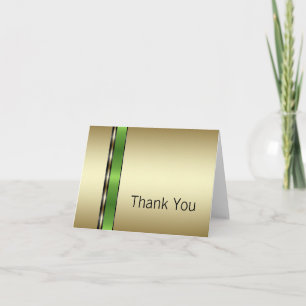 Green and Gold Thank You Cards