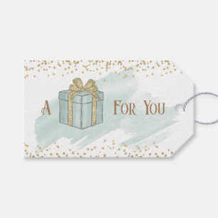 Green and Gold Watercolors A Gift For You Tags