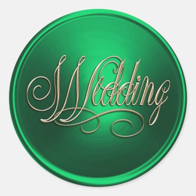 Green and Gold Wedding Envelope Seal (Front)