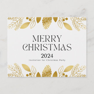Green and golden Festive Christmas Thank You Card 