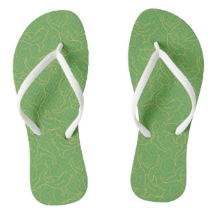 Green and Golden Koi Fish Pattern Design  Jandals