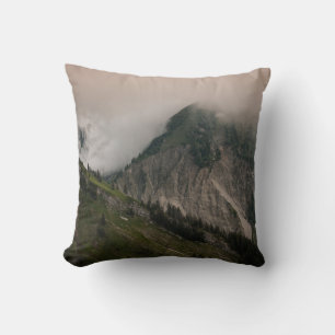 GREEN AND GRAY MOUNTAIN UNDER WHITE CLOUDS CUSHION
