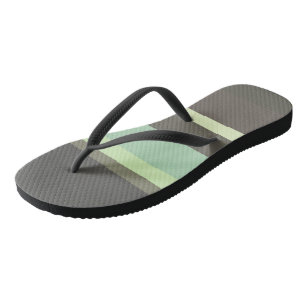 green and grey Abstract Stripes Jandals