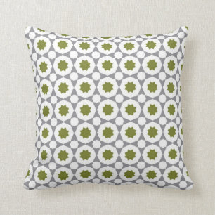 Green and Grey Geometric Pattern Cushion