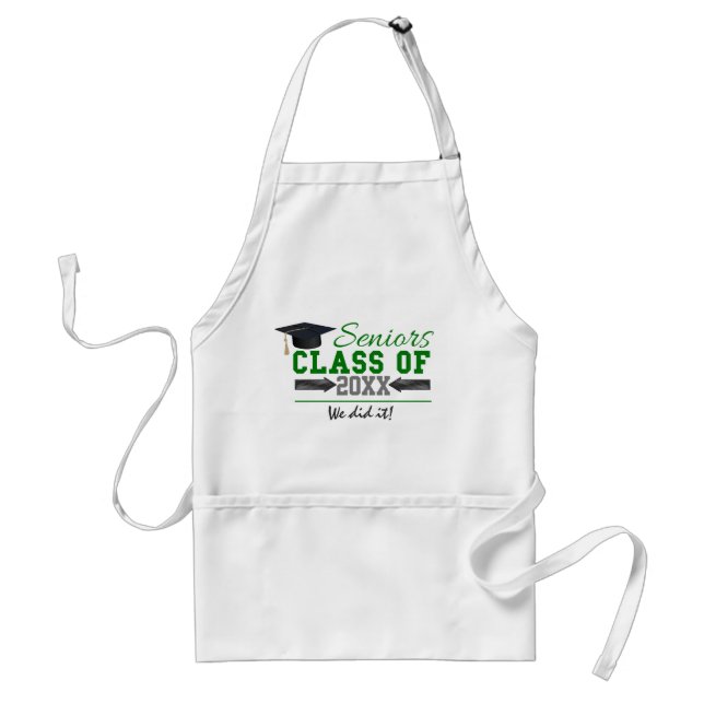 Green and  Grey Graduation Gear Standard Apron (Front)