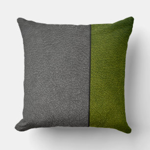 Green and Grey Leather Cushion