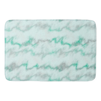 Green and grey marble   bath mat