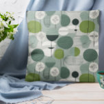 Green and Grey Mid-Century Modern  Cushion<br><div class="desc">This design may be personalised by choosing the Edit Design option. You may also transfer onto other items. Contact me at colorflowcreations@gmail.com or use the chat option at the top of the page if you wish to have this design on another product or need assistance. See more of my designs...</div>