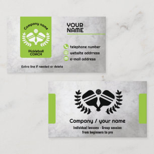 Green and grey pickleball business card