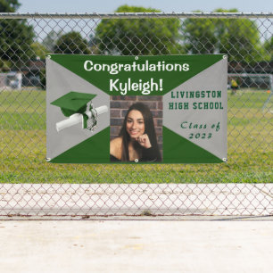Green and Grey Vinyl Graduation Photo Banner