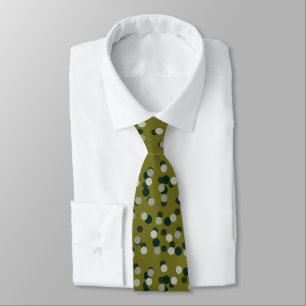 green and heather gray polka dots tie
