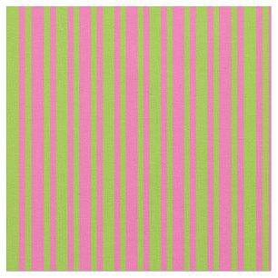 Green and Hot Pink Coloured Stripes Fabric