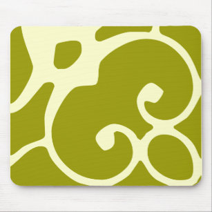 green and ivory design mousepad