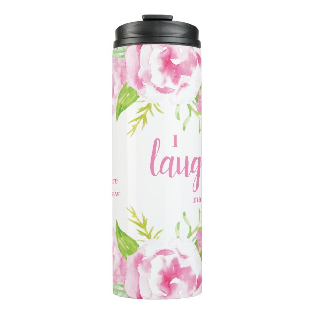 Green and Ivory Sister-in-Laugh Funny Quote Therma Thermal Tumbler (Front)