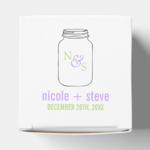 Green and Lavender Mason Jar Monogram Wedding Favour Box