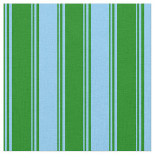 Green and Light Sky Blue Coloured Pattern Fabric