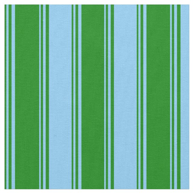 Green and Light Sky Blue Coloured Pattern Fabric (Close Up)