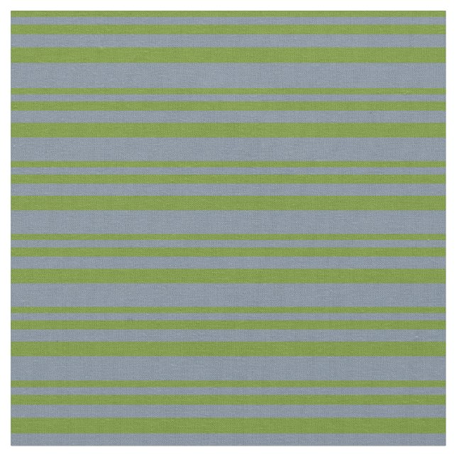 Green and Light Slate Grey Striped Pattern Fabric (Close Up)