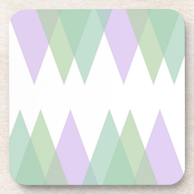 Green and lilac triangles coaster (Front)