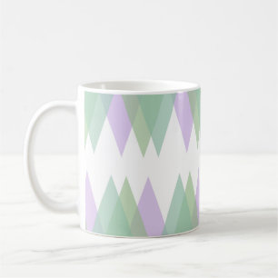 Green and lilac triangles coffee mug