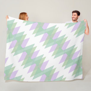 Green and lilac triangles fleece blanket