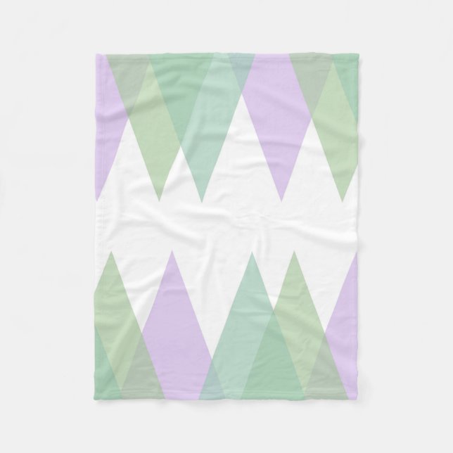 Green and lilac triangles fleece blanket (Front)
