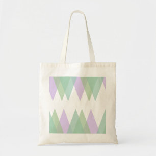 Green and lilac triangles tote bag