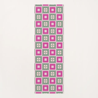 Green and Magenta Boxed Floral Yoga Mat