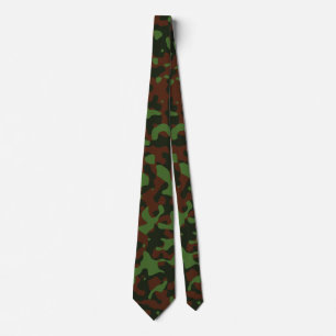 Green and Mahogany Camo in Dark Olive Tie