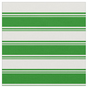 Green and Mint Cream Coloured Stripes Pattern Fabric