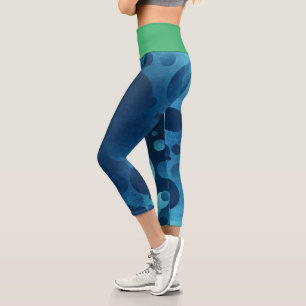 Green And Mixed Colour Capri Leggings