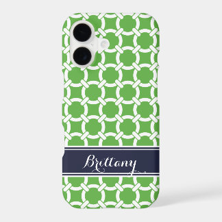 Green and Navy Preppy Links Monogram