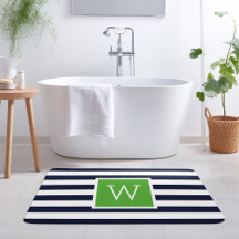 Green and Navy Stripes Monogram