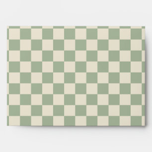 Green and Off White Chequerboard Envelope
