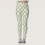 Green and Off White Chequerboard Leggings<br><div class="desc">Green and Off White Chequerboard</div>