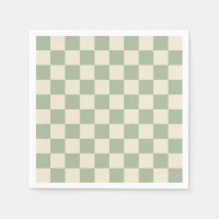 Green and Off White Chequerboard