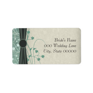 Green and Off White Wedding Address Labels