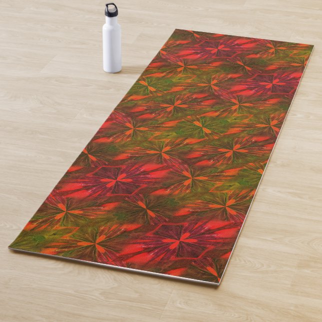 Green And Orange Abstract Design  Yoga Mat (In Situ)
