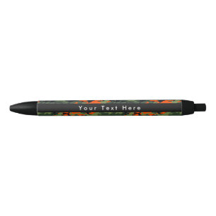 Green and Orange Camo, Camouflage, Military, Army Black Ink Pen