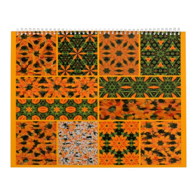 Green and Orange Dahlia Calendar  (Cover)